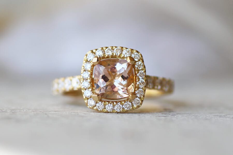 morganite and diamonds