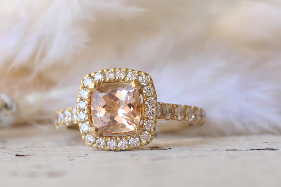 morganite and diamonds