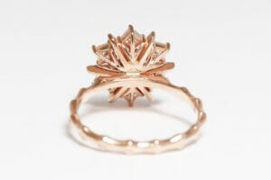 rose gold diamond sapphire snowflake