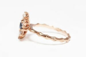 rose gold diamond sapphire snowflake