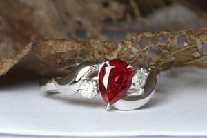 lab ruby white gold