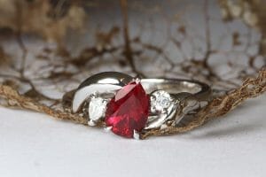 lab ruby white gold