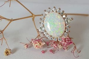 opal with moissanites