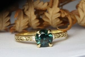 parti sapphire celtic engraving