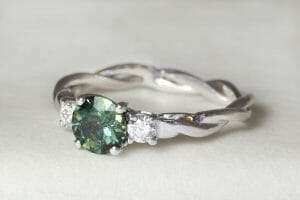 parti sapphire white gold