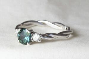 parti sapphire white gold