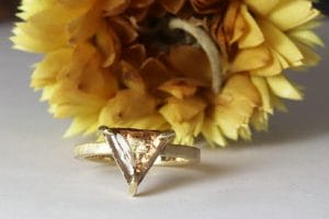 Australian macle diamond yellow gold