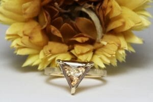 Australian macle diamond yellow gold