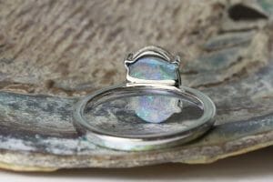Aussie opal in white gold
