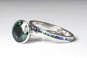 Sapphires, topaz, diamonds, tourmaline white gold