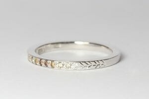 Diamonds in white gold