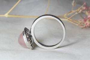 rose quartz with diamond halo