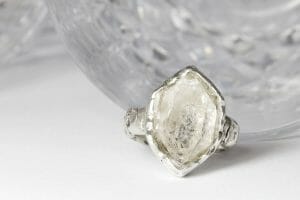Herkimer diamond signet ring