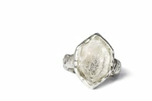 Herkimer diamond signet ring