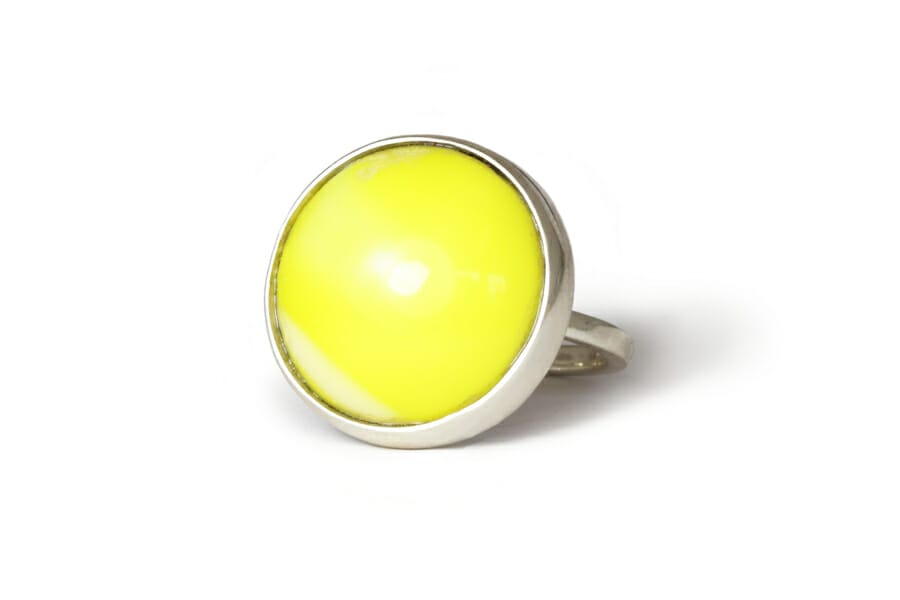 Lemon yellow button ring