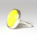 Lemon yellow button ring
