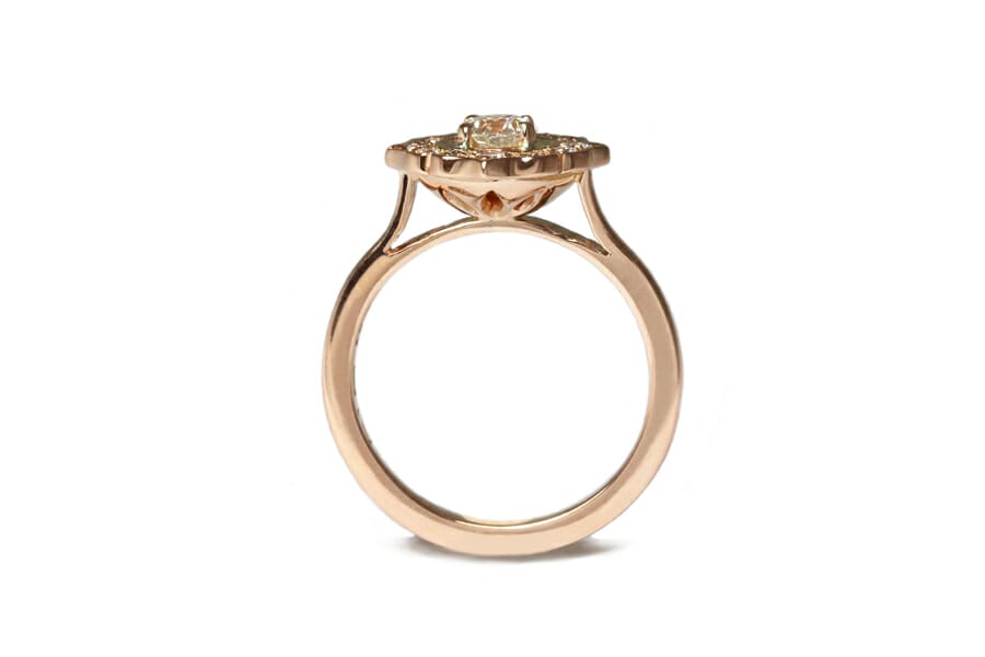 rose gold diamond halo