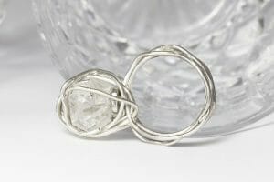 Herkimer diamond vine ring
