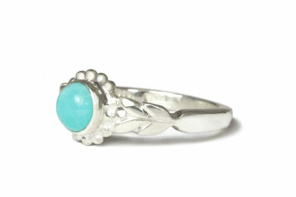 Amazonite silver laurel ring
