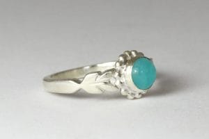 Amazonite silver laurel ring