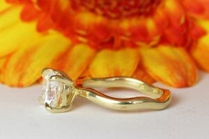 Moissanite yellow gold