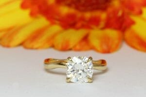 Moissanite yellow gold