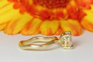 Moissanite yellow gold