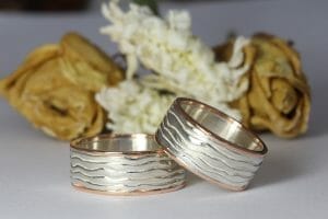 Silver and rose gold bands