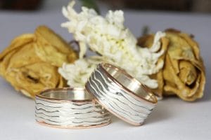 Silver and rose gold bands
