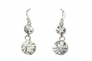 silver textured earrings