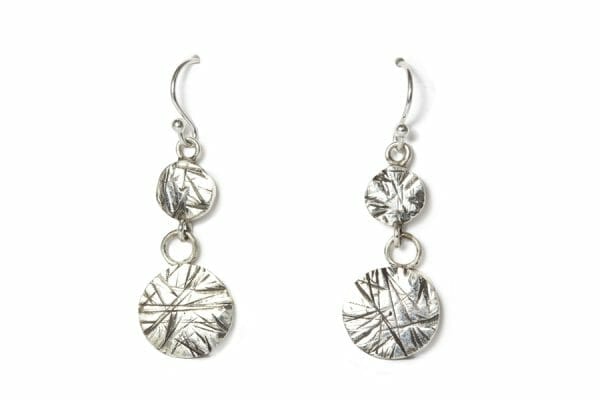 silver textured earrings