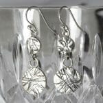 silver textured earrings