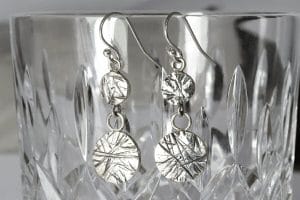 silver textured earrings