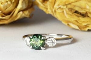 Sapphire diamonds white gold