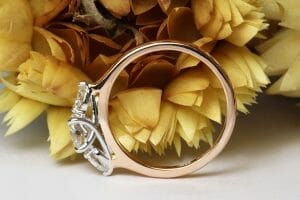 Diamonds in rose and white gold