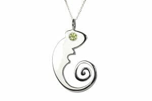 Chameleon necklace peridot