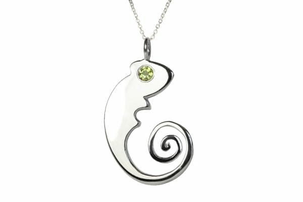 Chameleon necklace peridot