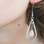 Silver and rose quartz earrings