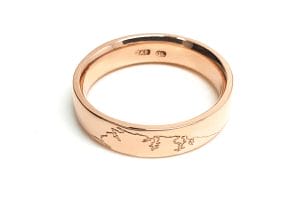 Rose gold wedding rings engraving