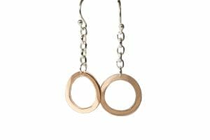 Rose gold circle earrings