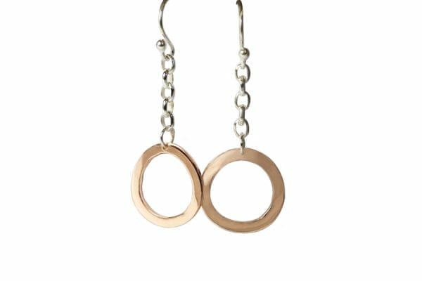 Rose gold circle earrings