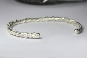 Silver twist bangle