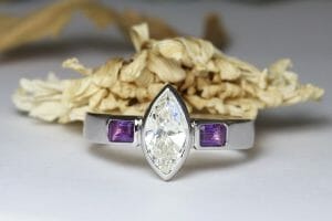 marquis diamond and amethyst