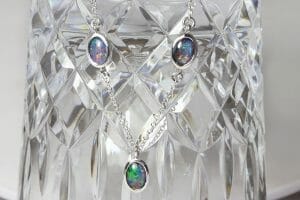 Opal and silver necklace