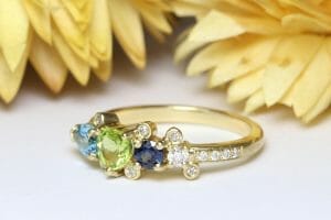 sapphire, peridot, topaz