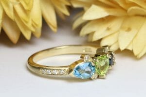 sapphire, peridot, topaz