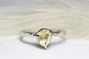 Rough diamond in white gold