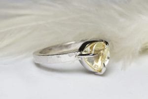 Rough diamond in white gold