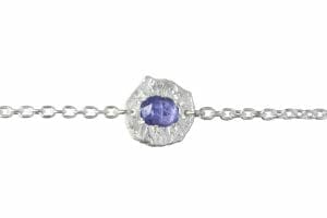 Geode silver bracelet tanzanite