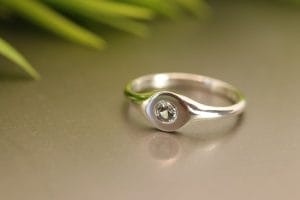 Signet rings with gem.